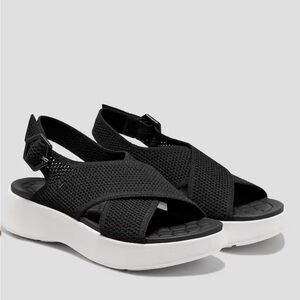 Stylish Black Sandals with White Soles